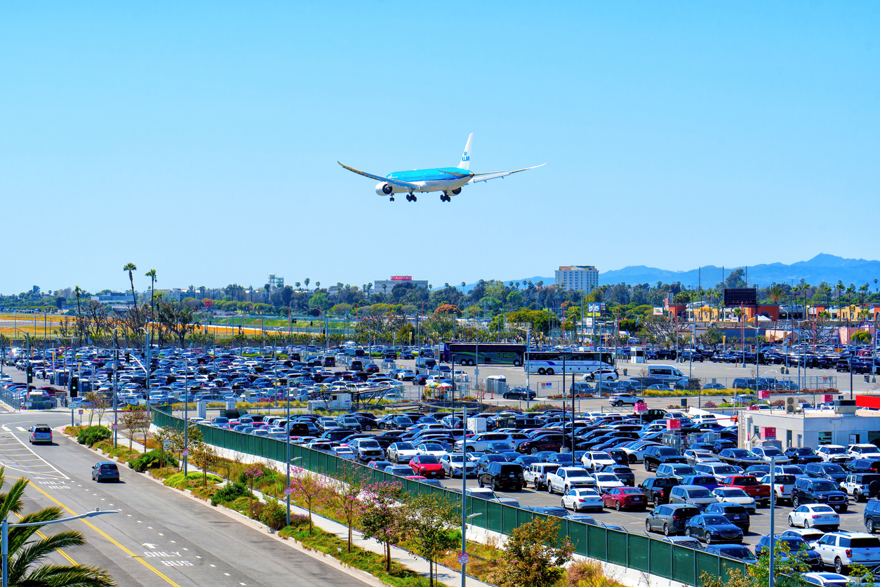 airplane and Lax airport parking