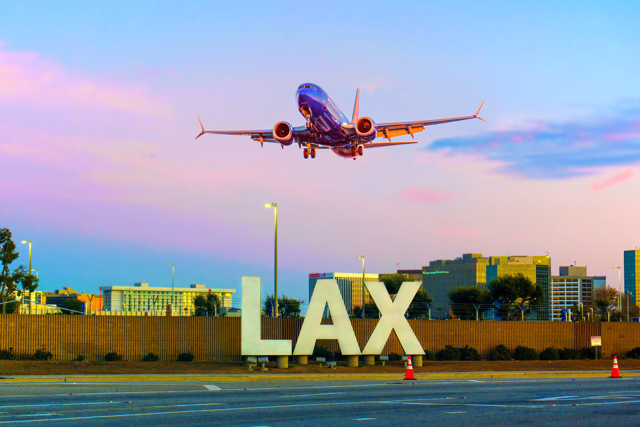 Airplane Landing Near LAX